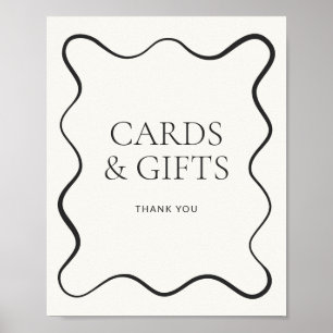 Charcoal Wavy Border Cards & Gifts Poster