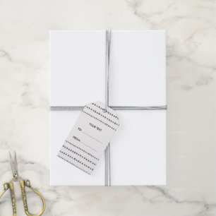 Charcoal White Aztec Arrows Monogram Gift Tags