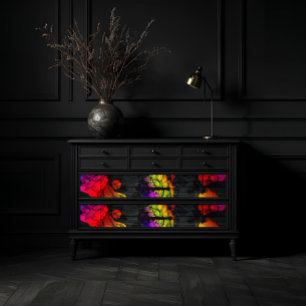  Charcoal Wooden Doodle Rainbow Floral Decoupage Tissue Paper