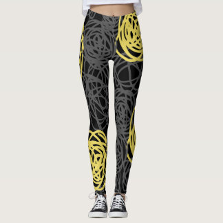 Charcoal, Yellow, and Black Modern Leggings