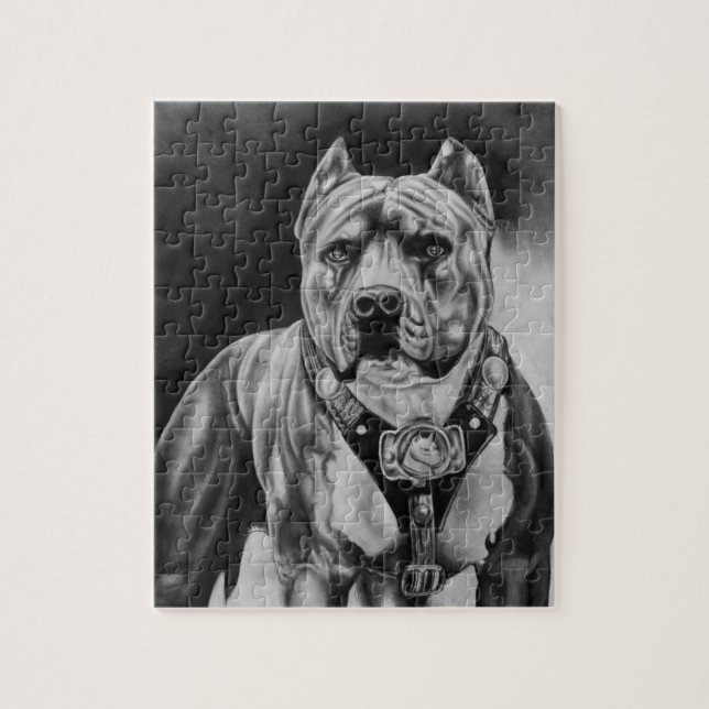 CHARCOIL PITBULL DRAWNING PUZZLE (Vertical)