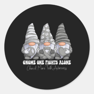 Charcot Marie Tooth Awareness Month Gray Ribbon Gn Classic Round Sticker