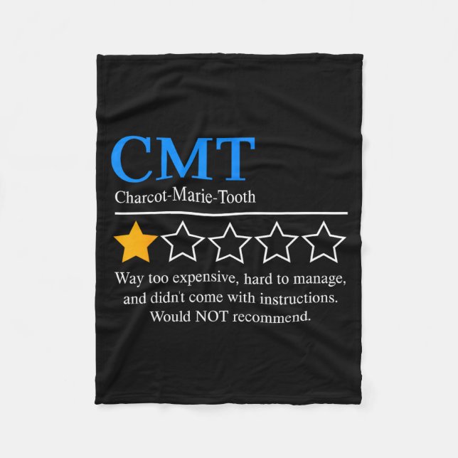 Charcot Marie Tooth Disease Awareness Cmt Not Reco Fleece Blanket (Front)