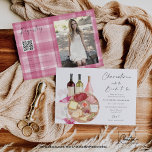 Charcuterie Board Bridal Shower QR Code Photo Invitation<br><div class="desc">The Charcuterie Board Bridal Shower QR Code Photo Invitation features an elegant handwritten script font of the words "Charcuterie with the Bride to Be" and "rsvp" on the front and "registry" on the back with a modern minimalist serif fonts and a photo and QR code. The invitation also features a...</div>