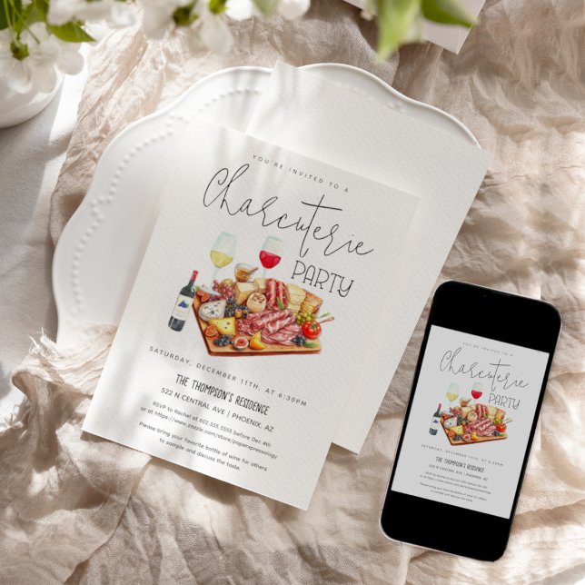 Charcuterie Board Wine Cheese Any Occasion Party Invitation (Creator Uploaded)