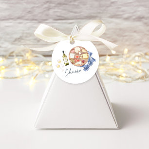 Charcuterie Board Wine & Cheese Cheers Monogram Favour Tags