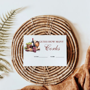 Charcuterie Board Wine Guess How Many Corks Game Enclosure Card
