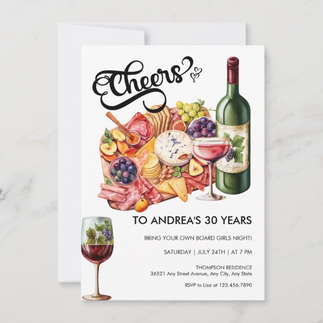 Charcuterie | Cheese Board Party Invitation (Front)