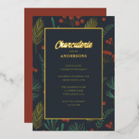 Charcuterie Christmas Party Foil Invitation