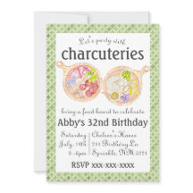 Charcuterie Food Board Birthday Invitation Green