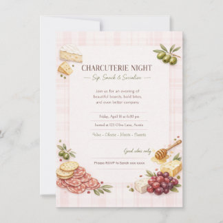 Charcuterie Girl's Night Party Invitation 