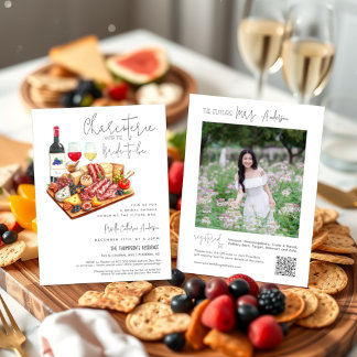 Charcuterie Party with the Bride-to-Be QR Code  Invitation