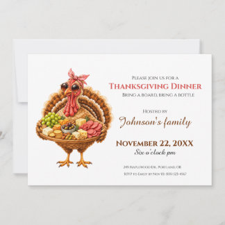Charcuterie Turkey Thanksgiving Dinner Card