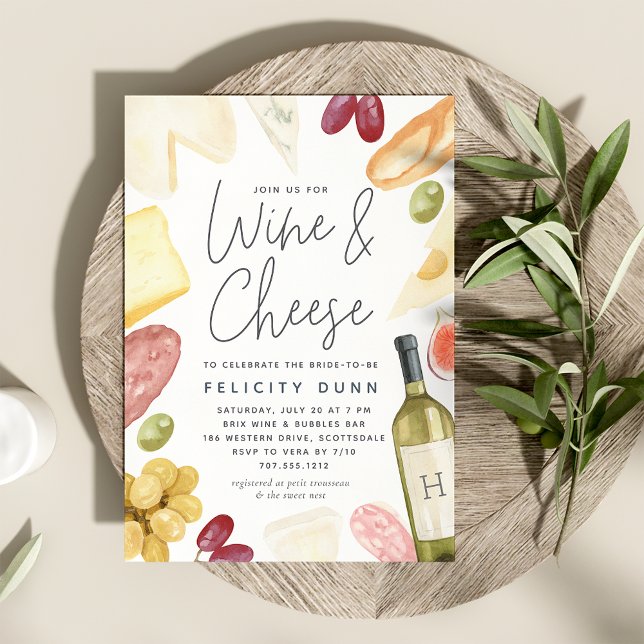 Charcuterie Wine & Cheese Bridal Shower Invitation (Creator Uploaded)