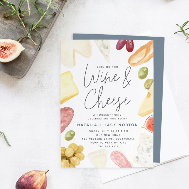 Charcuterie Wine & Cheese Housewarming Party Invitation (Creator Uploaded)