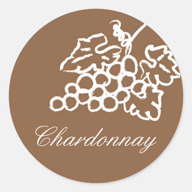 Chardonnay Classic Round Sticker (Front)