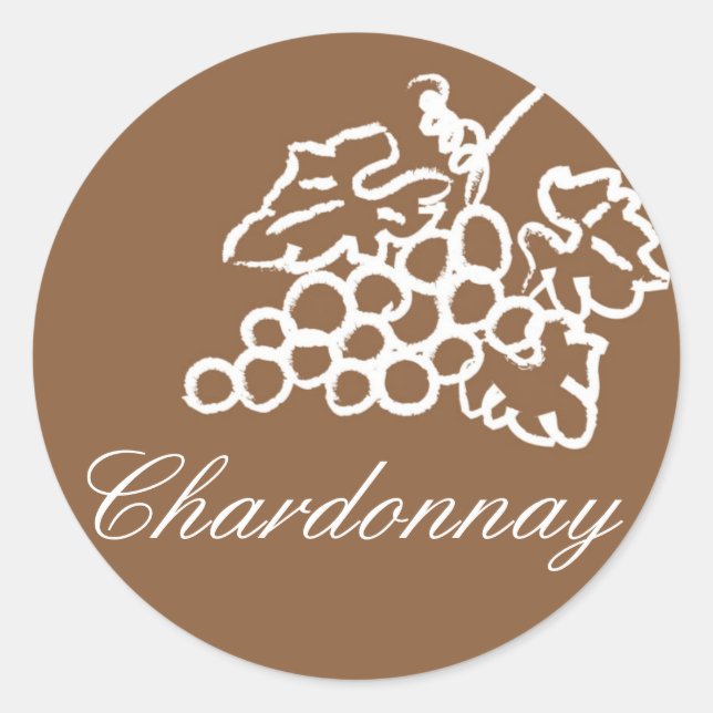 Chardonnay - Customised Classic Round Sticker (Front)