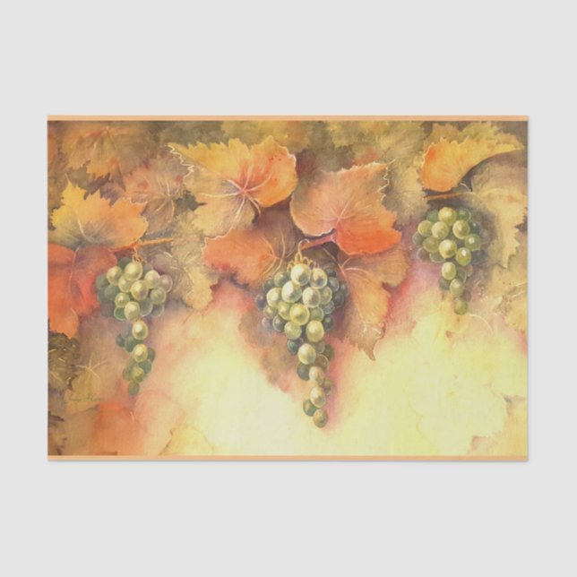 Chardonnay Grapes Tissue Paper (Front)