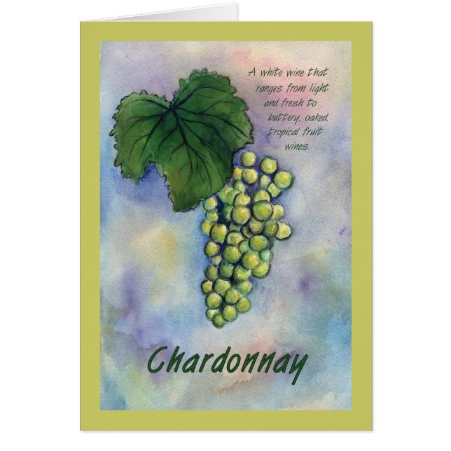 Chardonnay Wine Grapes & Description Card (Front)