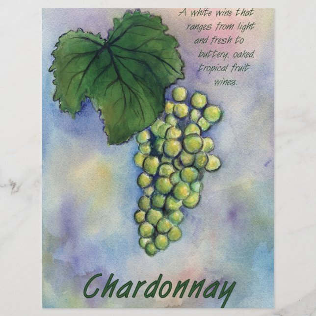 Chardonnay Wine Grapes & Description Flyer (Front)