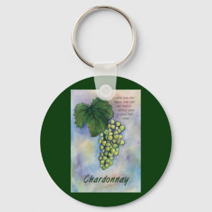 Chardonnay Wine Grapes & Description Keychain