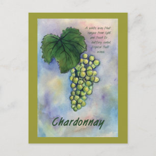 Chardonnay Wine Grapes & Description Postcard