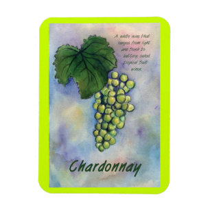 Chardonnay Wine Grapes Painting Art Magnet