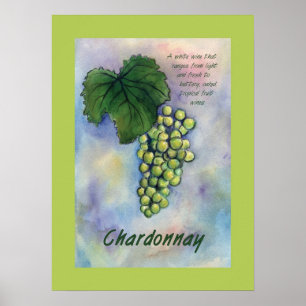 Chardonnay Wine Grapes Poster