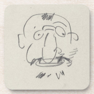 Charge de Lautrec par Lui-Meme (pencil on paper) Coaster