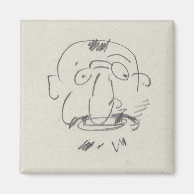 Charge de Lautrec par Lui-Meme (pencil on paper) Magnet (Front)