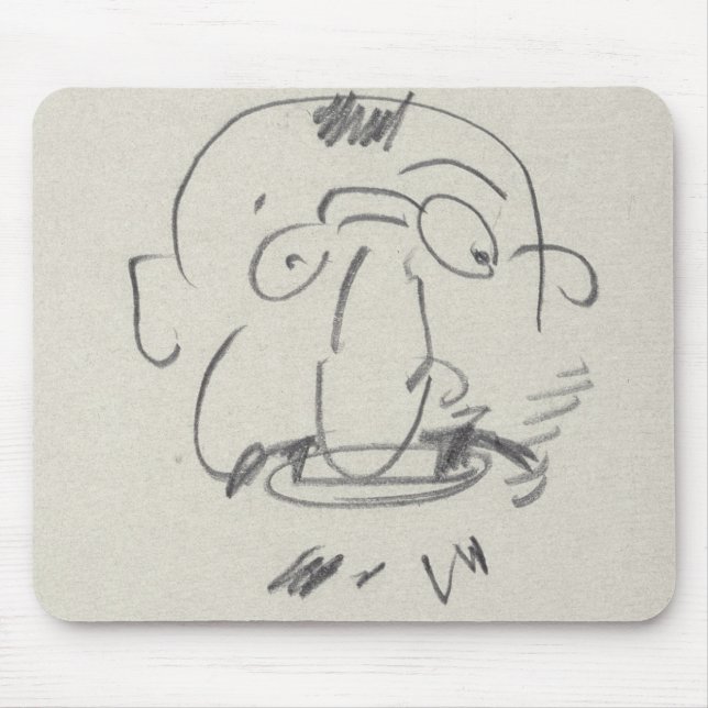 Charge de Lautrec par Lui-Meme (pencil on paper) Mouse Pad (Front)