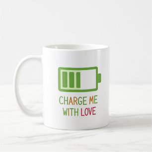 Charge Me with Love Battery Icon for Couples Coffee Mug