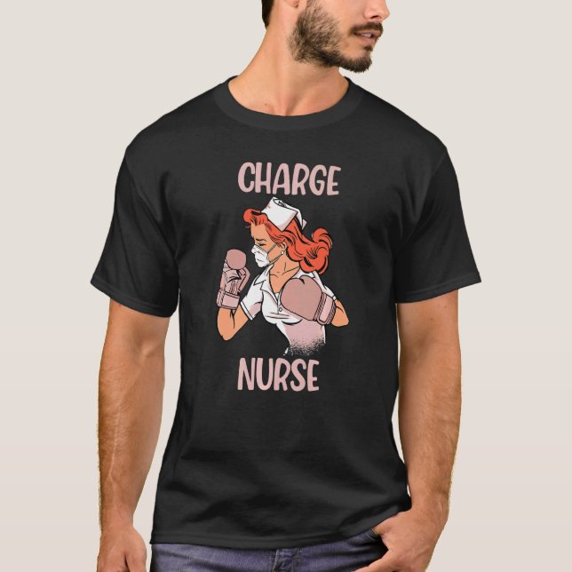 Charge Nurse Boxing Gloves Fighter T-Shirt (Front)