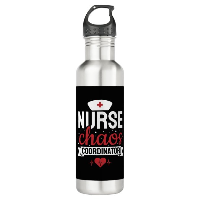 Charge Nurse Coordinator Funny Nursing Gift 710 Ml Water Bottle (Front)