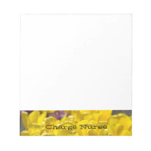 Charge Nurse notepads Yellow Tulip Flowers