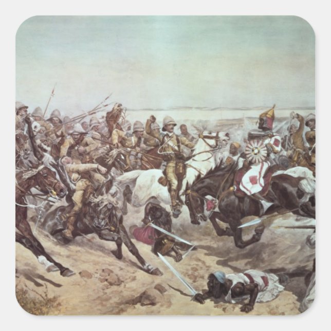 Charge of the 21st Lancers at Omdurman 2 Square Sticker (Front)