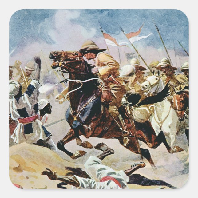 Charge of the 21st Lancers at Omdurman Square Sticker (Front)