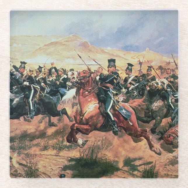 Charge of the Light Brigade Glass Coaster (Front)