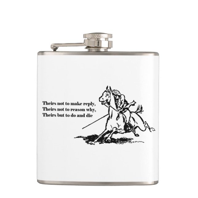Charge of the Light Brigade Quote Illustration Hip Flask (Front)