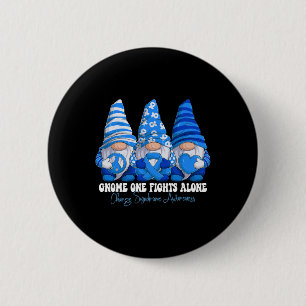 Charge Syndrome Awareness Month Blue Ribbon Gnomie 6 Cm Round Badge