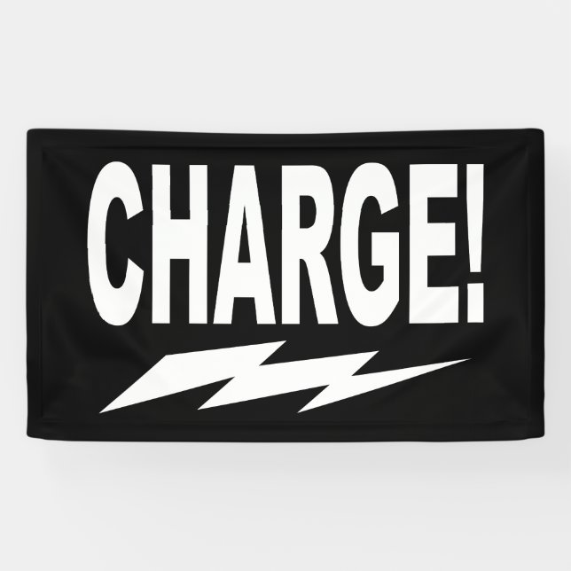 Charge! with Lightning Bolt Motivational Banner (Horizontal)