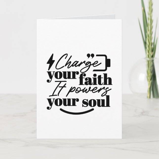 Charge Your Faith – Christian Inspirational Quote  Card (Front)