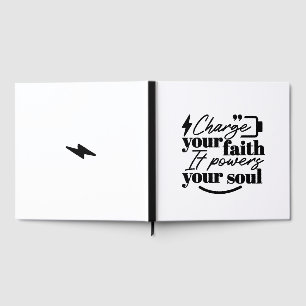 Charge Your Faith – Christian Inspirational Quote  Guest Book