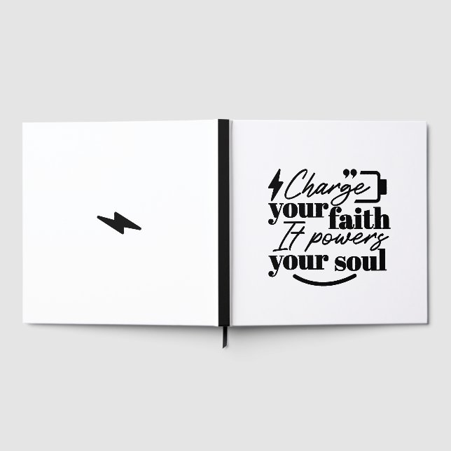Charge Your Faith – Christian Inspirational Quote  Guest Book (Full)