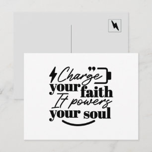 Charge Your Faith – Christian Inspirational Quote  Postcard