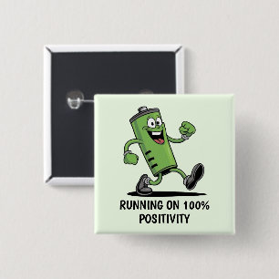 Charged Battery 15 Cm Square Badge