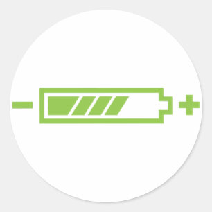 Charged - battery solar hybrid electric classic round sticker