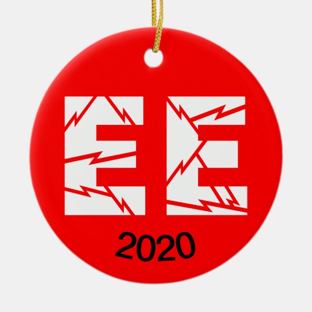 Charged EE Electrical Engineering Ceramic Ornament (Front)