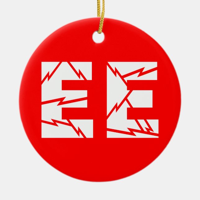 Charged EE Electrical Engineering Ceramic Ornament (Front)