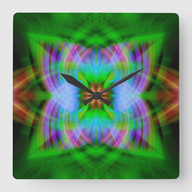 Charged  square wall clock (Front)